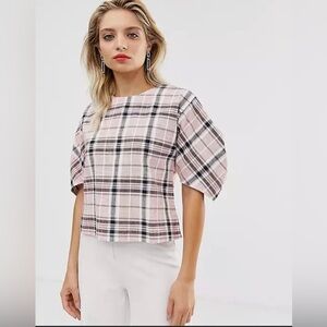 ASOS Check Puff Sleeve Top | US Size 10